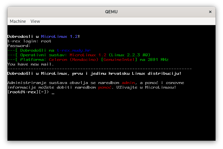 MicroLinux in QEMU